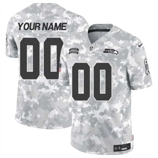 Mens Seattle Seahawks Active Player Custom 2024 F.U.S.E Arctic Camo Salute To Service Limited Stitched Football Jersey